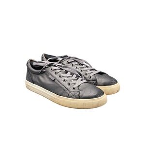 Taos Womens Size 10 US Plim Soul Lux Grey Metallic Leather Comfort Sneakers READ